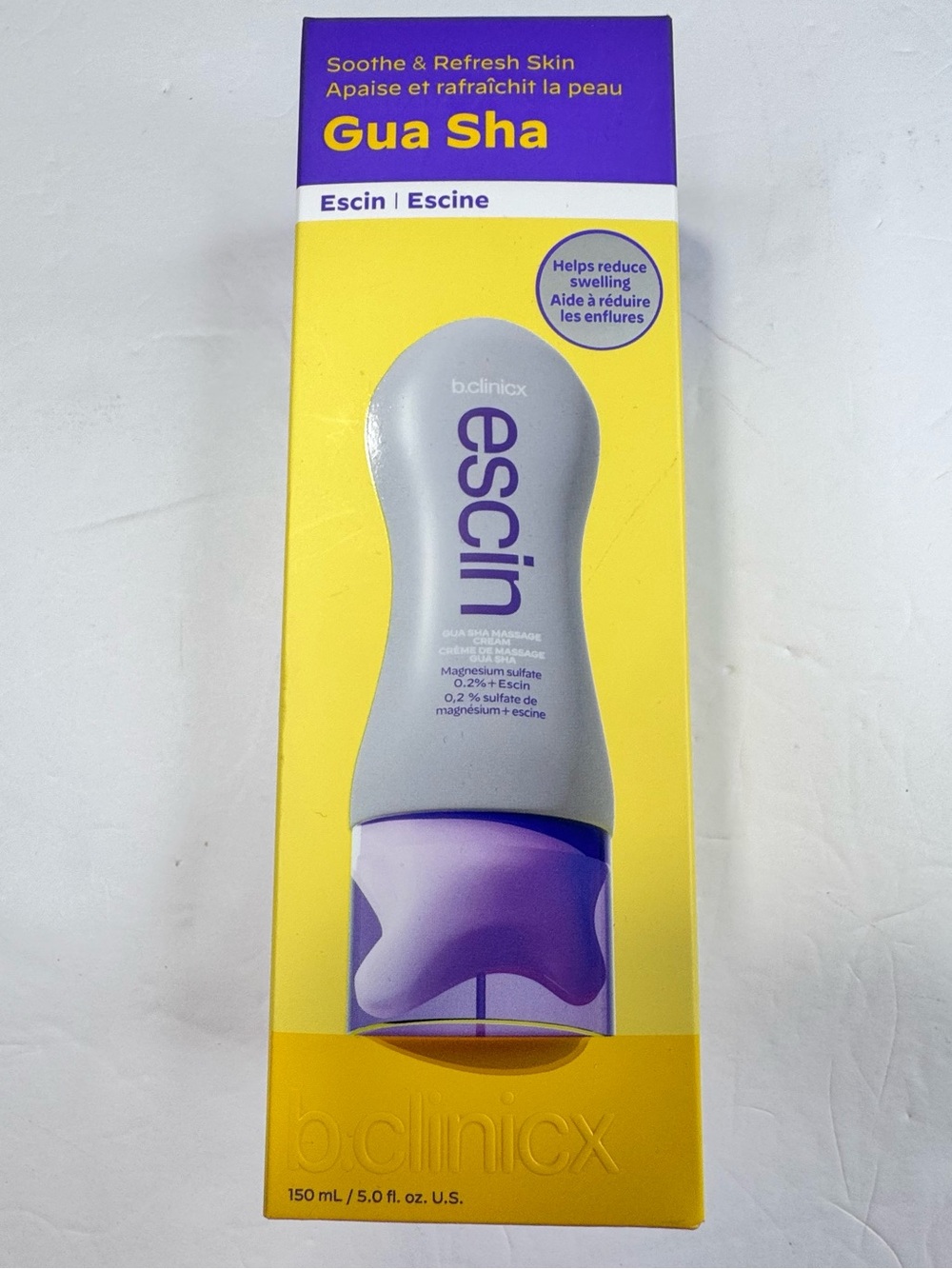 NEW b.clinicx Escin Gua Sha Massage Cream 5 oz Body Massager with Magnesium